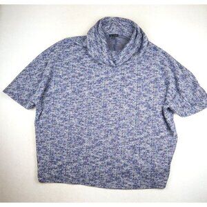 LANE BRYANT - WOMEN'S BLUE TEXTURED SHORT SLEEVE PULLOVER SWEATER - SIZE 22/24